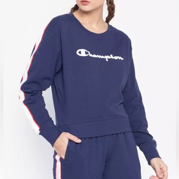 FALL Women’s Champion Crewneck w/arm lettering - Picture 1 of 6
